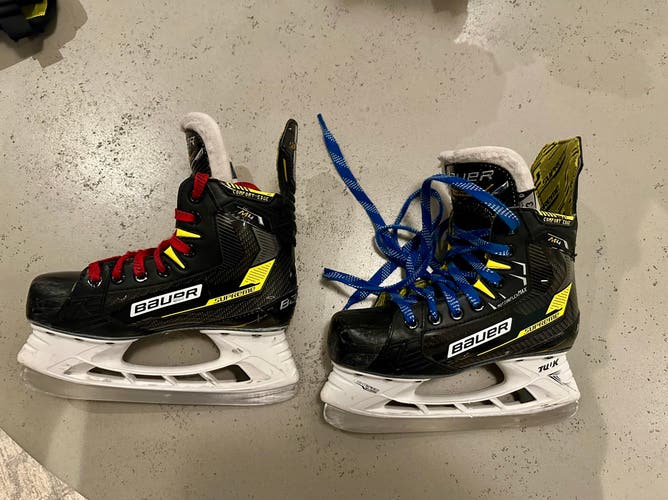 Black 2022 Bauer Supreme M4 Hockey Skates Regular Width Size 3 (Used)