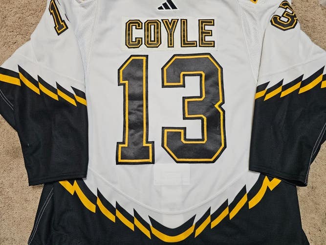 CHARLIE COYLE 22'23 Reverse Retro 2.0 Boston Bruins Game Worn Used Hockey Jersey