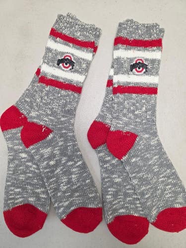 ST31 Mens NCAA OHIO STATE BUCKEYES Crew Socks Lot of 2 Pair LARGE New