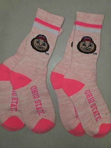 ST30 Mens NCAA OHIO STATE BUCKEYES Crew Socks Lot of 2 Pair MEDIUM New