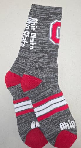 ST33 Mens NCAA OHIO STATE BUCKEYES Crew Socks Lot of 1 Pair LARGE New