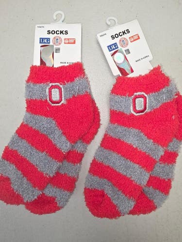 ST29 YOUTH 1-5 NCAA OHIO STATE BUCKEYES Crew Socks Lot of 2 Pair New