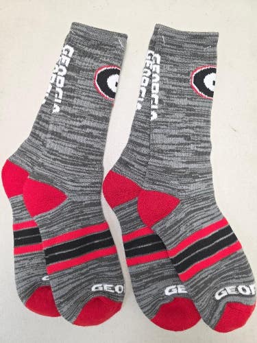 ST17 Mens NCAA GEORGIA BULLDOGS Crew Socks Lot of 2 Pair LARGE New