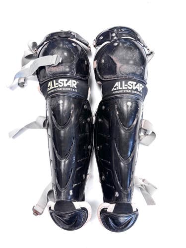 Used All Star FUTURE STAR Catchers Leg Guards Black Junior 11860-S000316490