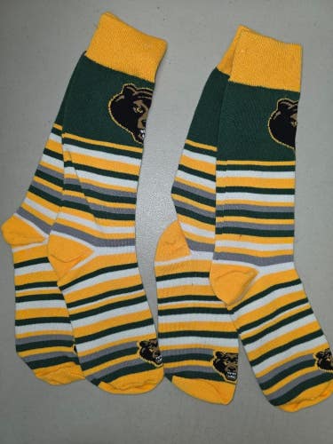ST3 Mens NCAA BAYLOR BEARS Crew Socks Lot of 2 Pair MEDIUM New