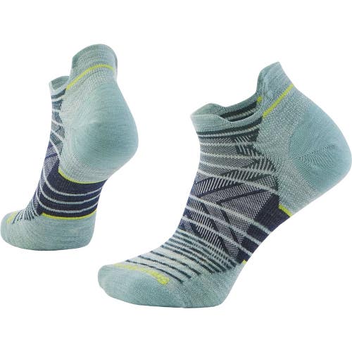 Smartwool Run Low Ankle Socks Women's S Frosty Green Stripe Zero Cushion GBO4046