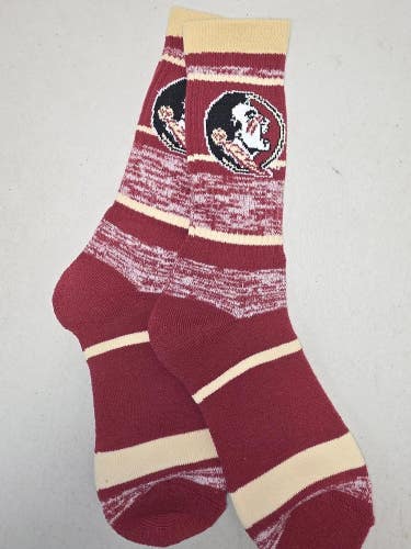 ST40 Mens NCAA FLORIDA STATE SEMINOLES Crew Socks Lot of 1 Pair MEDIUM New