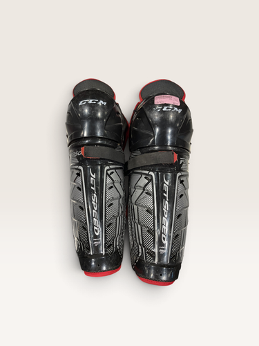 Used CCM JETSPEED Senior Shin Guards Black 14" 11847-S000039245