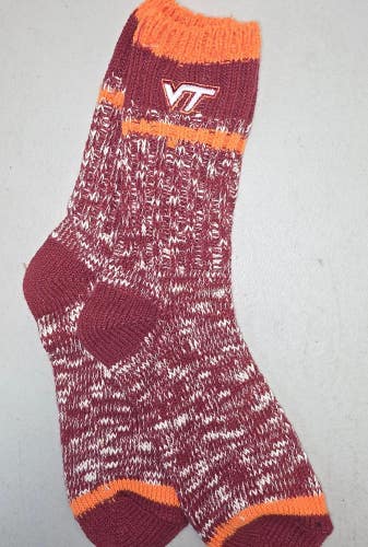 ST1 Mens NCAA VIRGINIA TECH HOKIES Crew Socks Lot of 1 Pair LARGE New