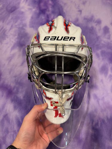 White Junior Bauer 940 Goalie Mask (Used)