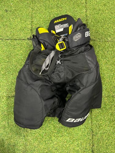 Black Youth Large Bauer Supreme Mach Hockey Pants (Used)