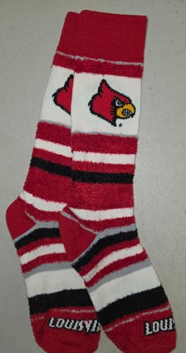 ST13 Mens NCAA LOUISVILLE CARDINALS Crew Socks Lot of 1 Pair LARGE New