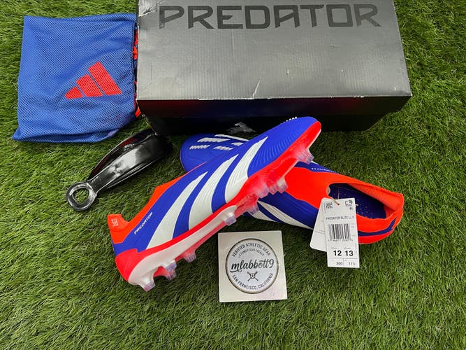 New Adidas Predator Elite LL FG Laceless Soccer Cleats (IF6447) - Advancement Pack - Size 12 (DS)