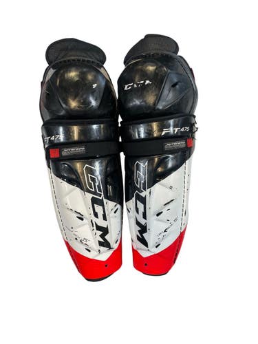 Used CCM JETSPEED FT475 Senior Shin Guards White/Black/Red 15" 11873-S000249776