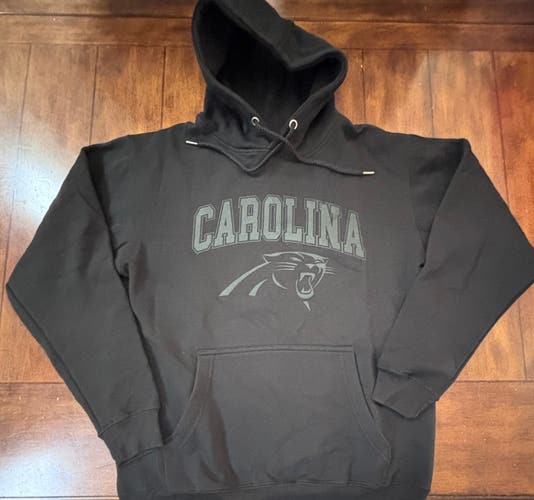 Carolina Panthers Sweatshirt Men  Medium Black Pullover Hoodie NFL Football NWOT