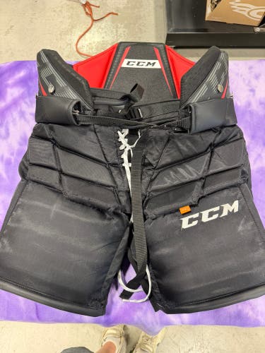 Black Senior Small CCM Pro Hockey Goalie Pants (Used)