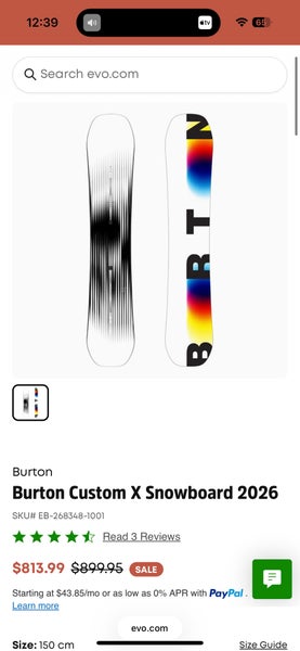 Burton Custom Snowboard 156 cm (Used)