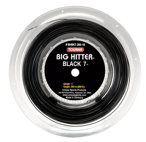 Tourna Big Hitter Black7 Ultimate Spin Polyester Tennis String, 17g Reel (660...
