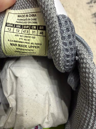 White Men's Size 13.0 (W 14.0) Under Armour Charged Low Top Metal (New) baseball cleats