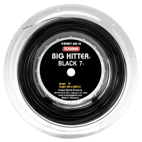 Tourna Big Hitter Black 7 Ultimate Spin String, 16g Reel
