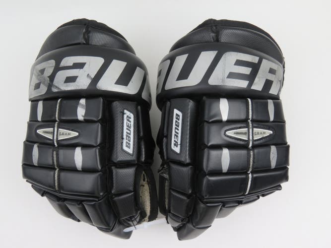 Vintage Leather Black Silver Bauer SDP Hockey Gloves Senior 13" Kings Colors