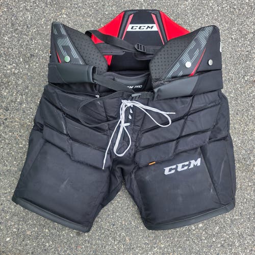 Black Senior Large CCM Pro Hockey Goalie Pants