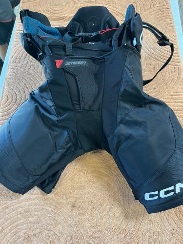 Black Senior Small CCM JetSpeed + Hockey Pants (Used)