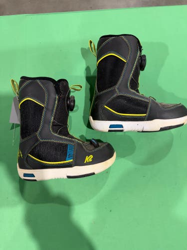 12K (Little Kids) K2 Mini Turbo Snowboard Boots Soft Flex All Mountain (Used)