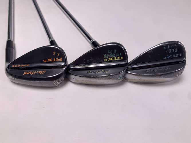 Cleveland RTX 6 ZipCore Black Satin Wedge Set 52* 10 56* 10 60* 10 Modus 3 RH