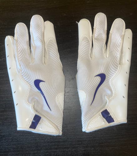 White/Purple XL Adult Nike Vapor jet 8.0 Gloves (NFL Used)