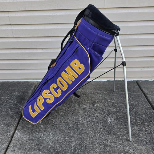 RARE VTG Ping Hoofer Lipscomb Bisons College Purple Yellow Stand Golf Bag CLEAN