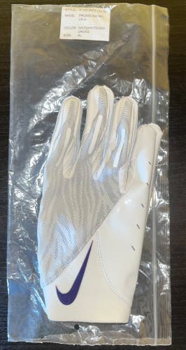 White/Purple(New Orchid) XL Adult Nike Vapor knit 4.0 Football Gloves (New)
