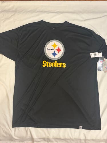 NWT BIG & TALL MAJESTIC BRAND NFL PITTSBURGH STEELERS LOGO SHORT SLEEVE SHIRT