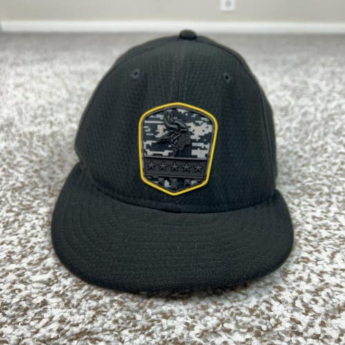 Minnesota Vikings Hat Cap Fitted Mens 7 5/8 NFL Football New Era Salute Service