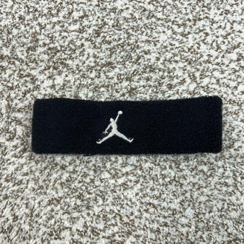 Jordan Hat Headband Mens One Size Black Jumpman Logo Sport Knit Sweat Basketball