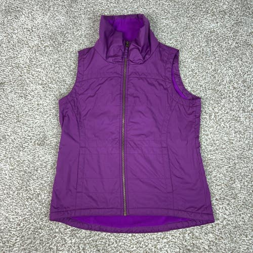 Columbia Vest Womens L Purple Fleece Lined Insulated Zip Outdoor Ski Lightweight