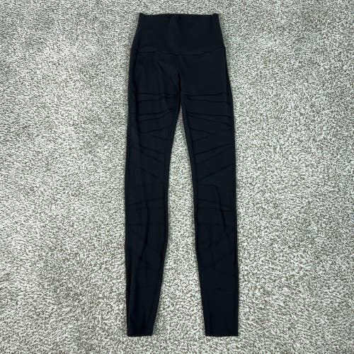 Lululemon Pants Womens 4 Black High Rise Ankle Leggings Mesh Yoga Gym Workout