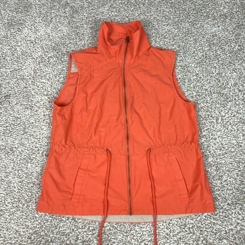 Columbia Vest Womens XL Orange Full Zip Drawstring Waist Lined Pockets Outdoor
