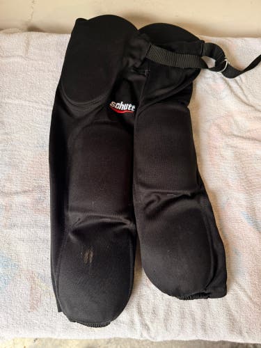 Black Unisex Medium Youth Schutt Poly Knit All-In-One pants with pads Game Pants (Used)