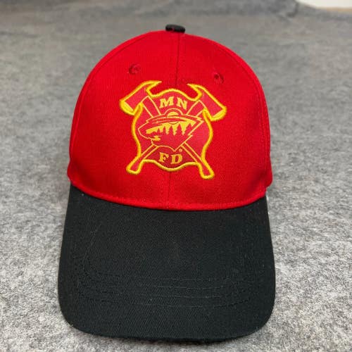 Minnesota Wild Mens Hat Strap Back Red Black Hockey NHL Cap Fire Department SGA