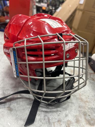 Used Bauer IMS 5.0 Helmet Cage Combo Red MD 11337-S000497853