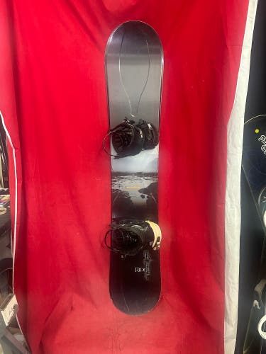 Snowboard: Ride Snowboard All Mountain With Bindings Directional Twin 151 cm (Used)