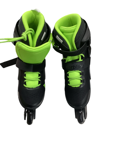 Used Rollerblade MICROBLADE ADJ 5-8 Senior Rec Fitness Skates Black Adjustable 11613-S000190778