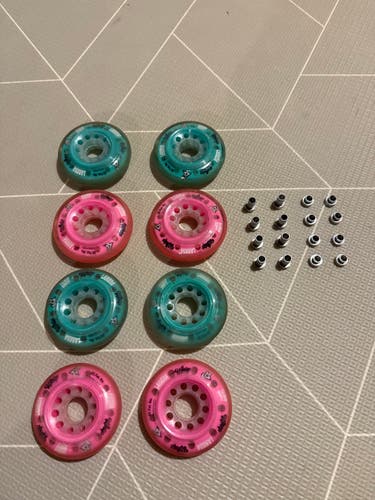 Labeda Whip Soft Roller Hockey Wheels and Spacers -- Full Set, Like New