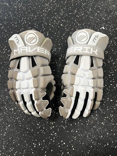 Used Maverik MX Lacrosse Gloves Mens Grey 12" 11849-S000044794
