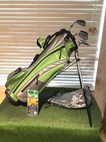 USKG Left Handed Juniors UL-18 Set 6i, 8i, PW, Putter 57-39 Graphite & Stand Bag