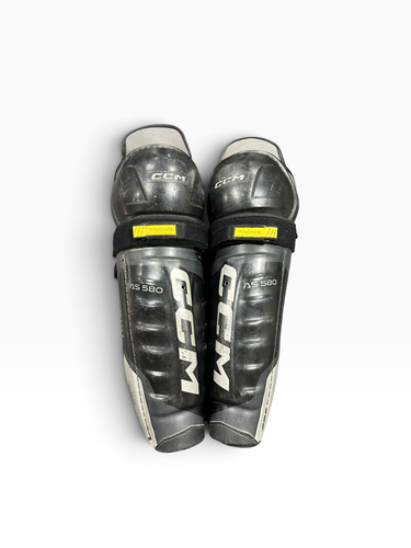 Used CCM AS 580 Senior Shin Guards Black 16" 11375-S000382820