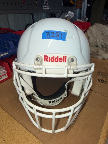 USED RIDDELL SPEED ICON ADULT HELMET - LARGE - WHITE METALLIC