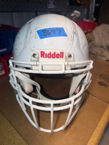 USED RIDDELL SPEED ICON ADULT HELMET - LARGE - WHITE METALLIC