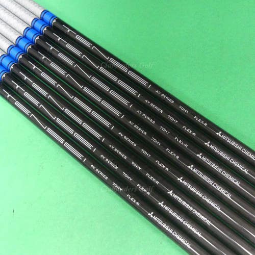 NEW Mitsubishi Tensei AV Blue Raw 70HY .370 Regular Hybrid/Iron Shafts SET OF 8